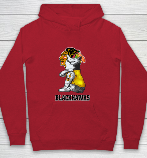 NHL My Cat Loves Chicago Blackhawks Hockey Youth Hoodie 7