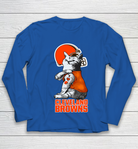 NFL Football My Cat Loves Cleveland Browns Youth Long Sleeve 7