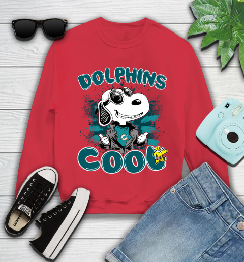 NFL Football Miami Dolphins Cool Snoopy Shirt Youth Sweatshirt 6