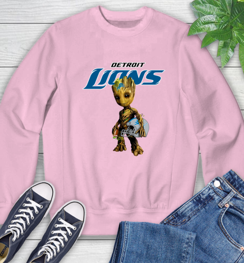 Detroit Lions NFL Football Groot Marvel Guardians Of The Galaxy Sweatshirt 9
