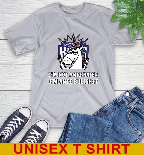 Sacramento Kings NBA Basketball Unicorn I'm Not Anti Hater I'm Anti Bullshit T-Shirt 6