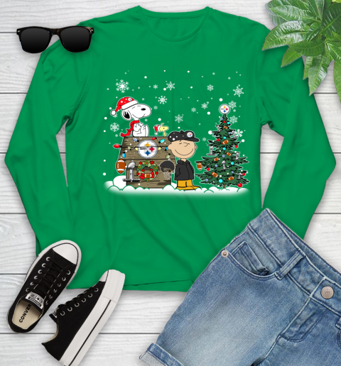 NFL Pittsburgh Steelers Snoopy Charlie Brown Christmas Football Super Bowl Sports Youth Long Sleeve 7
