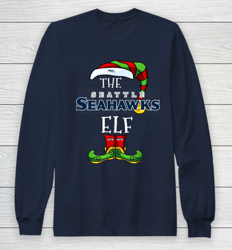 Seattle Seahawks Christmas ELF Funny NFL Long Sleeve T-Shirt 2