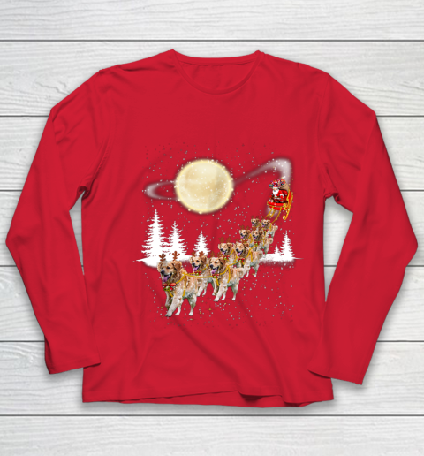 Golden Retriever Reindeer Christmas Youth Long Sleeve 8