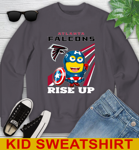 NFL Football Atlanta Falcons Captain America Marvel Avengers Minion Shirt Youth Sweatshirt 5