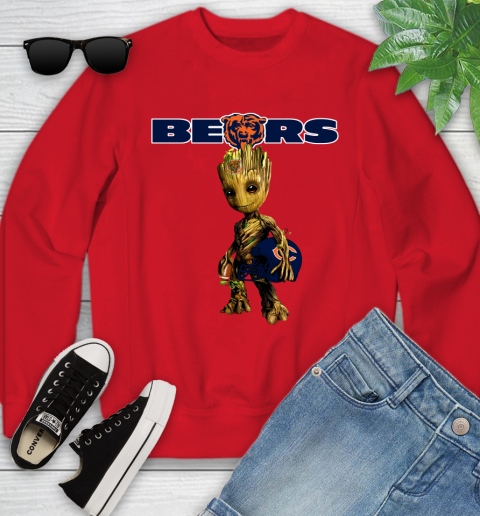 Chicago Bears NFL Football Groot Marvel Guardians Of The Galaxy Youth Sweatshirt 9