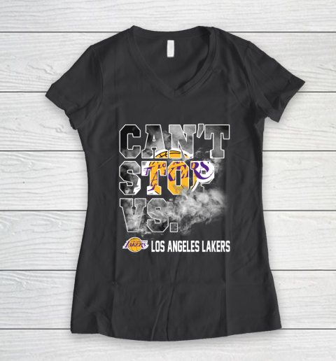 NBA Los Angeles Lakers Basketball Can't Stop Vs Women's V-Neck T-Shirt 6