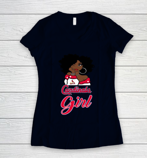 St.Louis Cardinalss Girl MLB Women's V-Neck T-Shirt 3