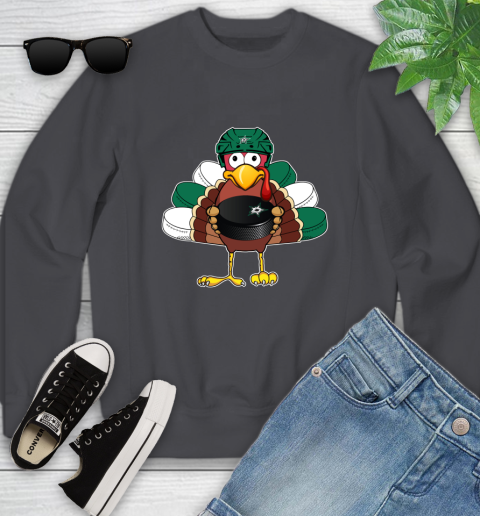 Dallas Stars Turkey Thanksgiving Day Youth Sweatshirt 6
