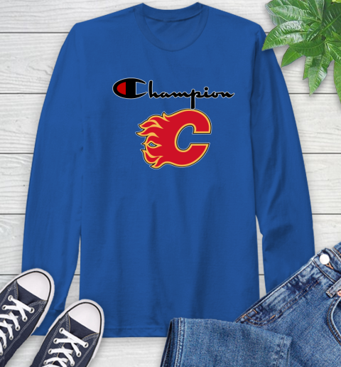 NHL Hockey Calgary Flames Champion Shirt Long Sleeve T-Shirt 7