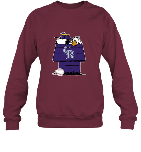 Colorado Rockies Snoopy And Woodstock Resting Together MLB Sweatshirt