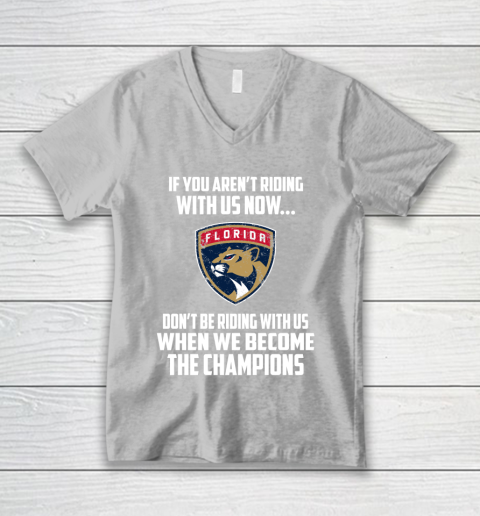 NHL Florida Panthers Hockey We Become The Champions V-Neck T-Shirt 3