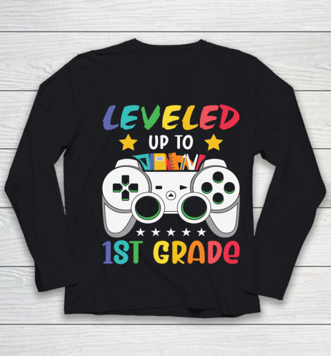 Back To School Shirt Leveled up to 1st grade Youth Long Sleeve