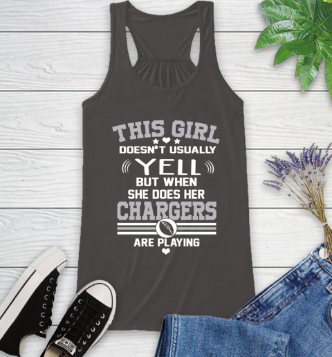 San Diego Chargers NFL Football I Yell When My Team Is Playing Racerback Tank 11