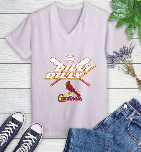 MLB St.Louis Cardinals Dilly Dilly Baseball Sports Women's V-Neck T-Shirt