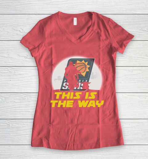 Phoenix Suns NBA Basketball Star Wars Yoda And Mandalorian This Is The Way Women's V-Neck T-Shirt 4