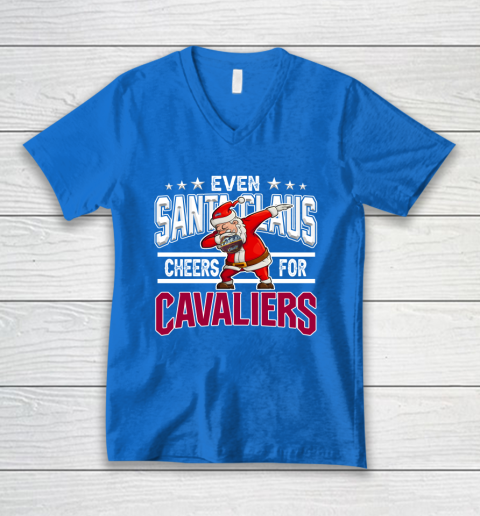 Cleveland Cavaliers Even Santa Claus Cheers For Christmas NBA V-Neck T-Shirt 5