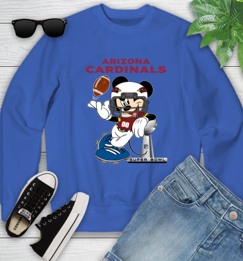 NFL Arizona Cardinals Mickey Mouse Disney Super Bowl Football T Shirt Youth Sweatshirt 8