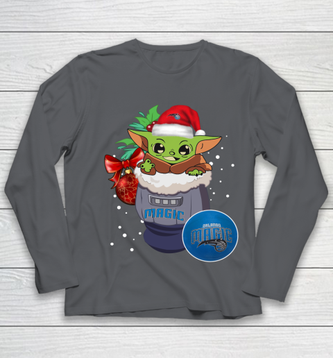 Orlando Magic Christmas Baby Yoda Star Wars Funny Happy NBA Youth Long Sleeve 8