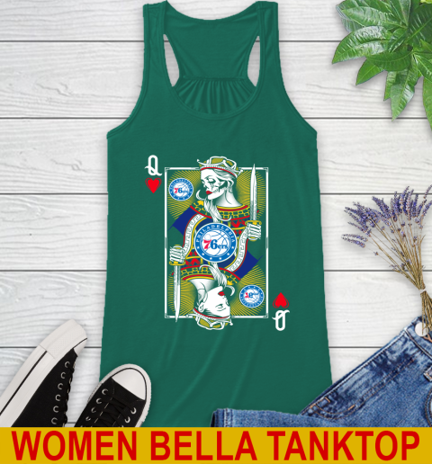 NBA Basketball Philadelphia 76ers The Queen Of Hearts Card Shirt Racerback Tank 5