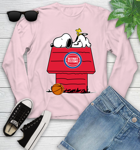 Detroit Pistons NBA Basketball Snoopy Woodstock The Peanuts Movie Youth Long Sleeve 10