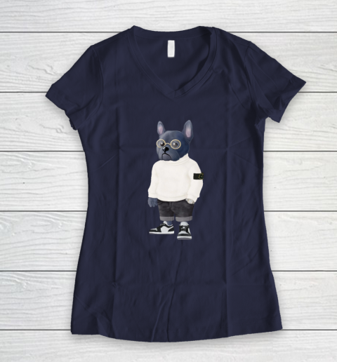 French Bulldog Women's V-Neck T-Shirt 7