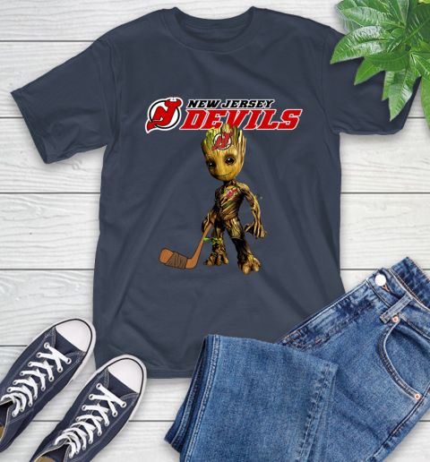 New Jersey Devils NHL Hockey Groot Marvel Guardians Of The Galaxy T-Shirt 4