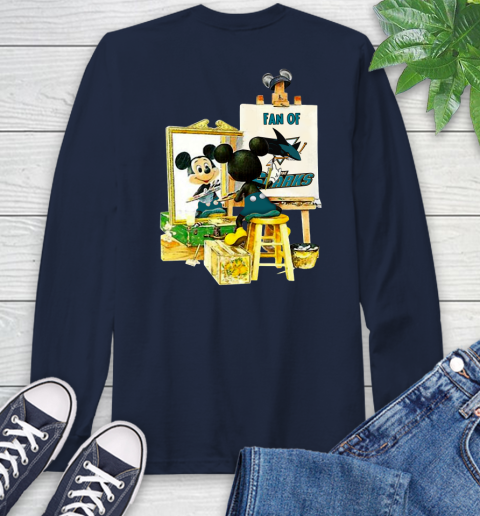 NHL Hockey San Jose Sharks Mickey Drawing Shirt 56