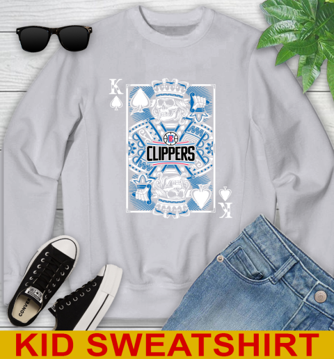 LA Clippers NBA Basketball The King Of Spades Death Cards Shirt Youth Sweatshirt 3