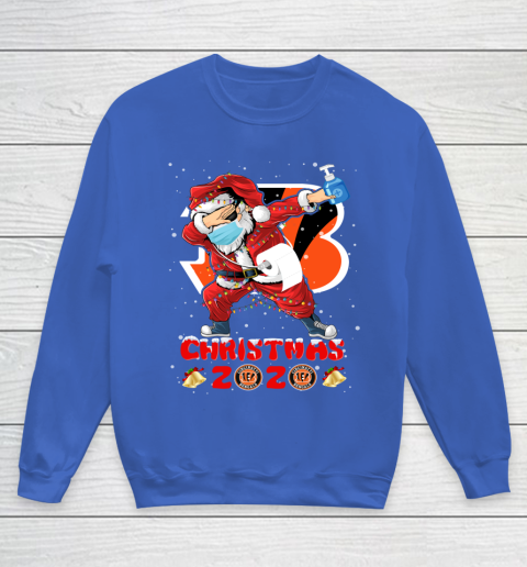 Cincinnati Bengals Funny Santa Claus Dabbing Christmas 2020 NFL Youth Sweatshirt 6