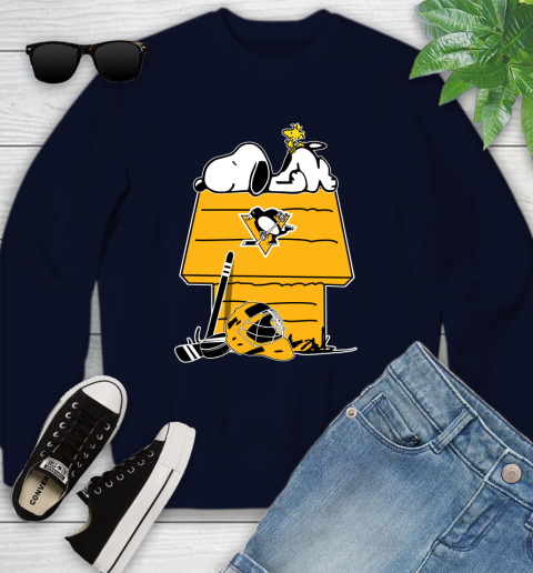 Pittsburgh Penguins NHL Hockey Snoopy Woodstock The Peanuts Movie Youth Sweatshirt 3
