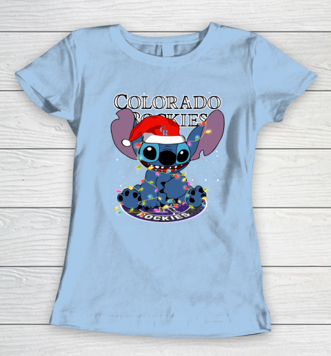Colorado Rockies MLB noel stitch Baseball Christmas Women's T-Shirt 4