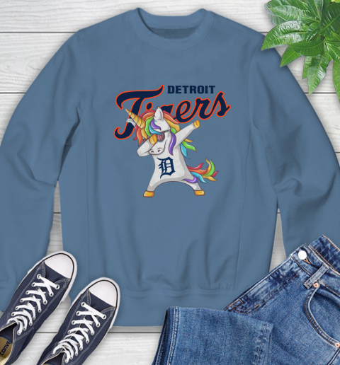 Detroit Tigers MLB Baseball Funny Unicorn Dabbing Sports Sweatshirt 7