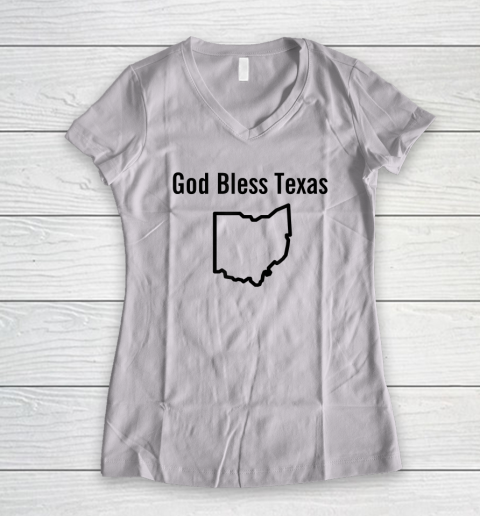 God Bless Texas Ohio Women's V-Neck T-Shirt