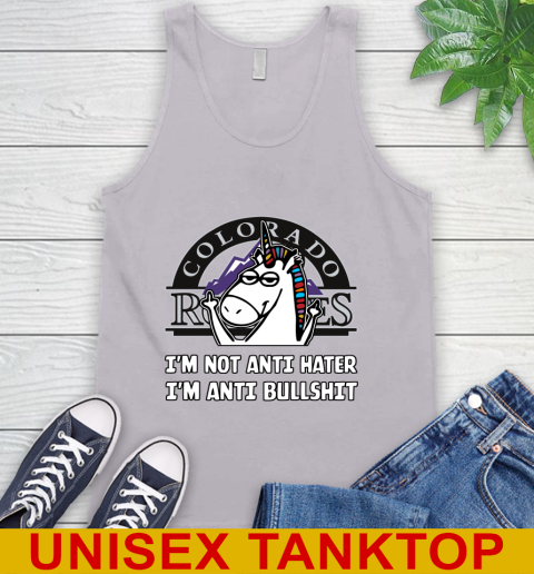 Colorado Rockies MLB Baseball Unicorn I'm Not Anti Hater I'm Anti Bullshit Tank Top 4