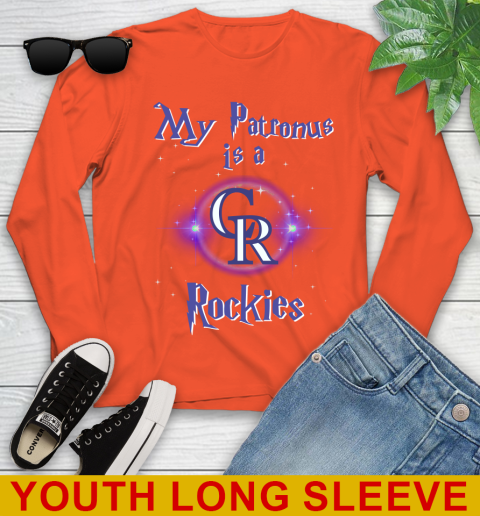 MLB Baseball Harry Potter My Patronus Is A Colorado Rockies Youth Long Sleeve 3