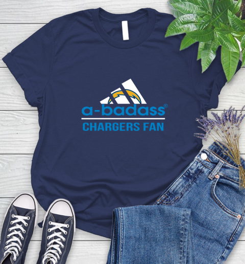NFL A Badass Los Angeles Chargers Fan Adidas Football Sports Women's T-Shirt 14