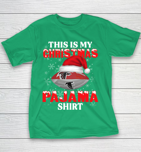 Atlanta Falcons This Is My Christmas Pajama Shirt NFL Youth T-Shirt 3