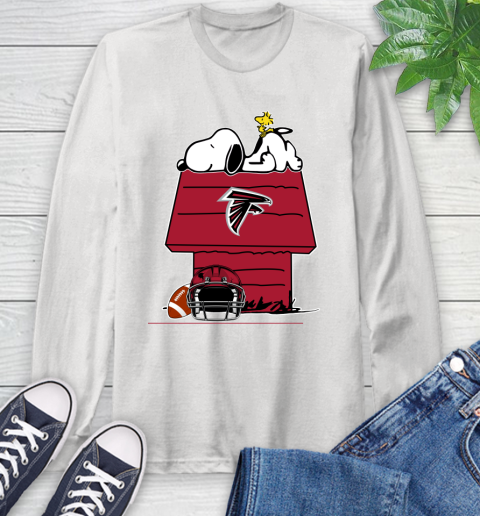 Atlanta Falcons NFL Football Snoopy Woodstock The Peanuts Movie Long Sleeve T-Shirt