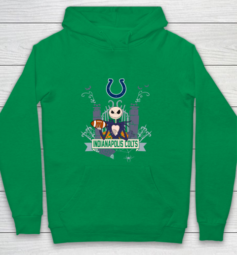 NFL Indianapolis Colts Football Jack Skellington Halloween Youth Hoodie 4