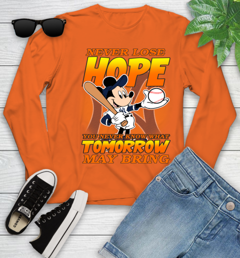 New York Yankees MLB Baseball Mickey Disney Never Lose Hope Youth Long Sleeve 3