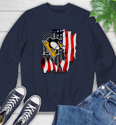 Pittsburgh Penguins NHL Hockey American Flag Sweatshirt - Image 3
