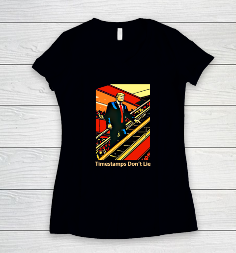 Rattle Trap 1776 Knew Before You Escalator Truth Women's V-Neck T-Shirt