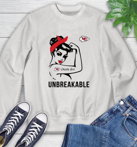 NFL Kansas City Chiefs Girl Unbreakable Football Sports Sweatshirt