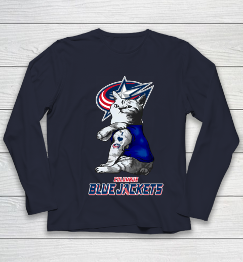 NHL My Cat Loves Columbus Blue Jackets Hockey Youth Long Sleeve 2