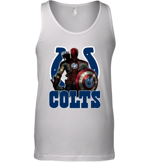 NFL Captain America Thor Spider Man Hawkeye Avengers Endgame Football Indianapolis Colts Tank Top