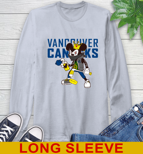 Vancouver Canucks NHL Hockey Mickey Peace Sign Sports Long Sleeve T-Shirt 6