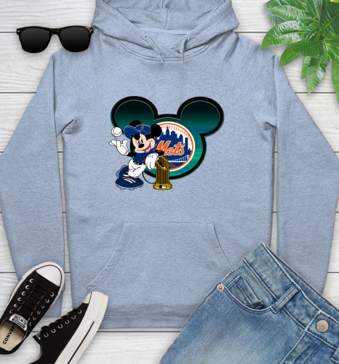 MLB New York Mets The Commissioner's Trophy Mickey Mouse Disney Youth Hoodie 10