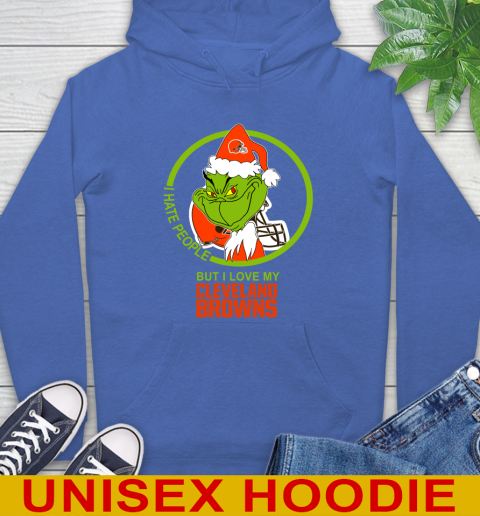 Cleveland Browns NFL Christmas Grinch I Hate People But I Love My Favorite Football Team Hoodie 9