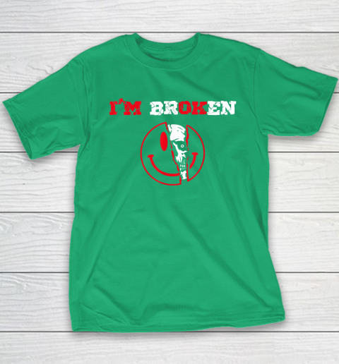Confused Smile I'm Broken Invisible Illness I'm OK Broken Youth T-Shirt 4